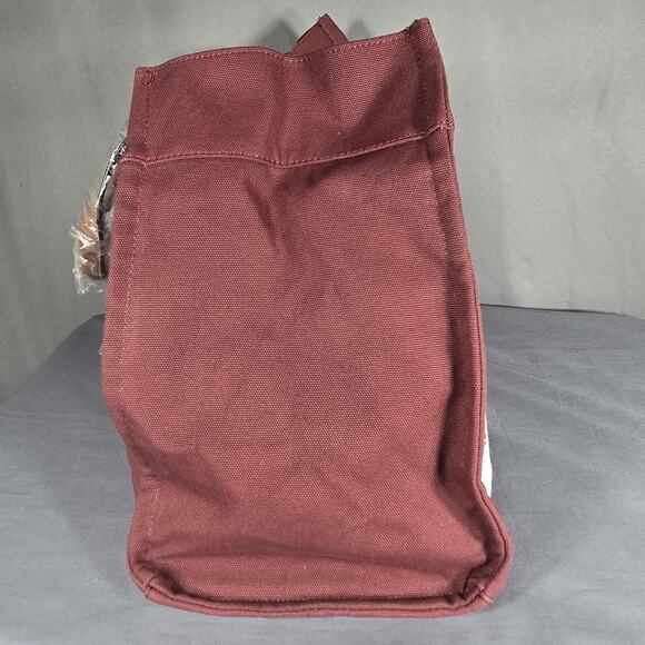 True Religion Tote Bag Red Canvas Buddha World Tour Large Shopper NWT New Tag - Picture 4 of 11